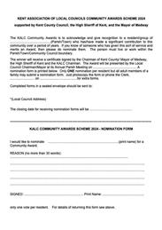 KALC Community Awards Resident Nomination Form